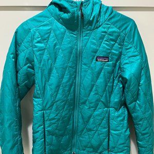 Womens PATAGONIA Green Nano Puff Primaloft Insulated Hooded Sweater Jacket XS